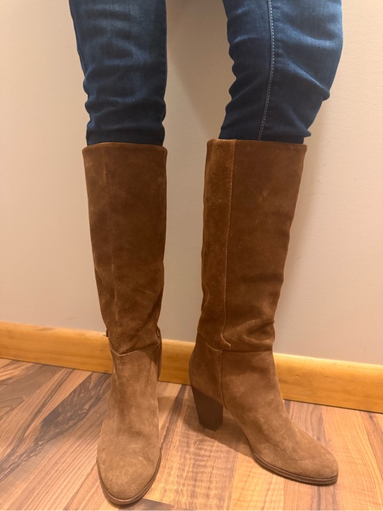 ANTONIO MELANI Shoes - ANTONIO MELANI Brown Suede Knee-High Block Heel Boots